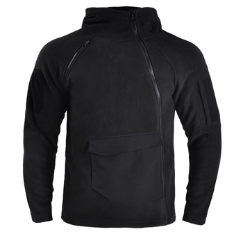 Тактична флісова кофта Han-Wild HW021 Black 3XL тепла чоловіча з капюшоном та кишенями на рукавах LOZ