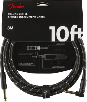 Кабель інструментальний FENDER CABLE DELUXE SERIES 10' ANGLED BLACK TWEED (228464)