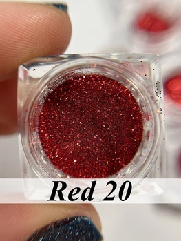 Глітер пісок для дизайну нігтів червоний (Red № 20)