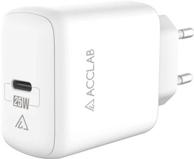 Сетевое зарядное устройство AccLab AL-TC125 USB Type-C 25W PD 3.0 QC 3.0 White (1283126538841)
