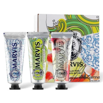 Подарунковий набір Marvis Tea Collection Kit із зубними пастами трьох смаків Цвітіння чаю, Англійський чай із бергамотом, Чай матча 3х 25мл