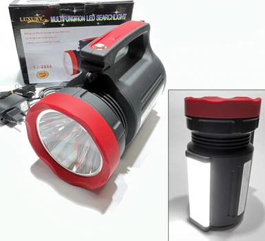 Яркий переносной ручной фонарь Yajia YJ-2886 яркий 5W+22SMD, ЗУ 220В, POWER BANK, встроенный аккумулятор (31420)