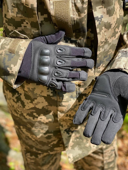 Перчатки тактические черные без пальцев ВСУ размер XL