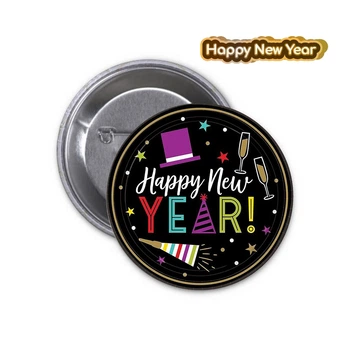 Значок Happy New Year С новым Годом Новогодний #08