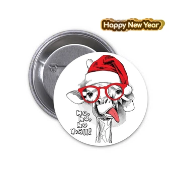 Значок Happy New Year С новым Годом Новогодний #07