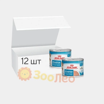 Консервированный корм Royal Canin Starter Mousse для беременных собак и щенков, 12 шт. по 195 г