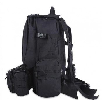 Рюкзак тактичний військовий з підсумками 55 л Tactical Backpack B08, Чорний