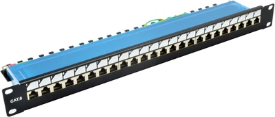 Патч-панель EPNew 19" 24xRJ-45 FTP кат. 6 с задним организатором (6PLDN-F24BK)