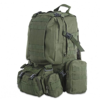 Рюкзак тактичний військовий з підсумками 55 л Tactical Backpack oliva B08