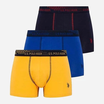 Набір трусів-боксерів чоловічих US Polo Assn 80178 M (3 шт) Sax/Navy/Yellow (8680557254686)