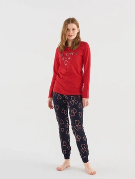 Пижама (лонгслив + штаны) женская хлопковая U.S. Polo Assn 16831 L Red (8680557381818)