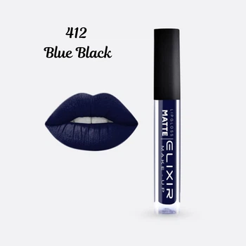 Жидкая матовая помада Elixir Liquid Lip Matte тон 412 Blue Black (5206929335031)