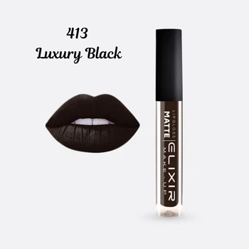 Жидкая матовая помада Elixir Liquid Lip Matte тон 413 Luxury Black (5206929335048)