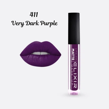 Жидкая матовая помада Elixir Liquid Lip Matte тон 411 Very Dark Purple (5206929335024)