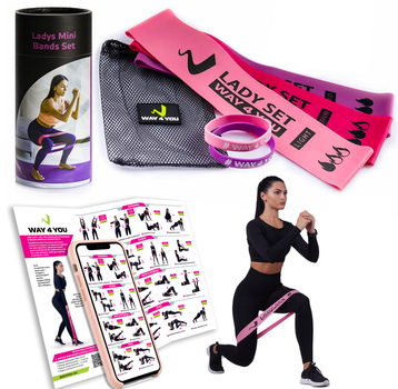 Резинки для фитнеса Way4you Lady's Set 2.0 набор 3 фитнес резинок для спорта и тренировок ног и ягодиц