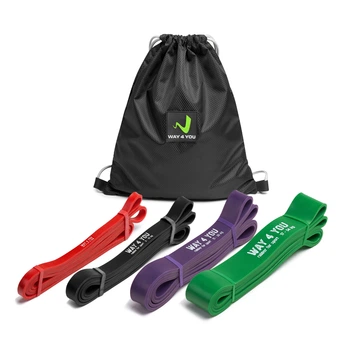 Резиновые петли для тренировок и подтягиваний Way4you Strong Set (набор с 4 шт для фитнеса, спорта и турника)
