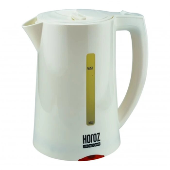 Електрочайник пластиковий дисковий Horoz Electric Kettle-3 1.8 л 1500 Вт Білий