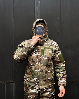 Тактическая зимняя теплая военная форма костюм комплект ( Куртка + Штаны ), Камуфляж: Мультикам, Размер: XL