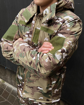 Тактическая зимняя теплая военная форма костюм комплект ( Куртка + Штаны ), Камуфляж: Мультикам, Размер: XL
