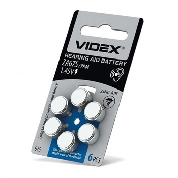 Батарейка воздушно-цинковая Videx ZA675 (PR44) BLISTER 6 шт.
