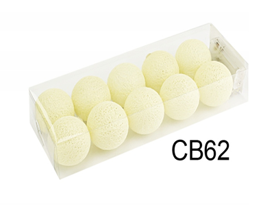 Гирлянда тайская декоративная LTL CREAM Cotton Balls 10led, диам 6см, длина 180см на батарейках АА №1