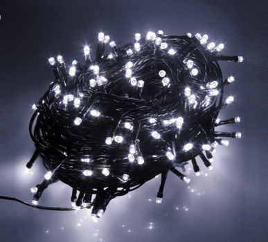 Гирлянда светодиодная LTL 100 led длина 8 метров с контроллером белая Cool White 8 режимов + удлинитель