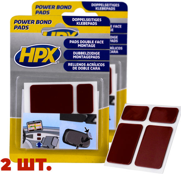 Двусторонние стикеры HPX Power Bond повышенной прочности 2 шт Черные (KOMPLEKT_PB1000)