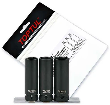 Набір головок ударних тонкостінних Toptul 1/2" для шиномонтажу 3 шт (GDAG0301)