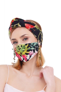 Літній набір чорні тропіки маска +ланцюжок для маски від myscarf