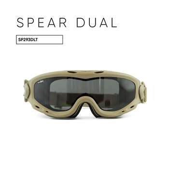 Тактична маска WILEY X SPEAR Dual Smoke/Clear/Rust Tan Frame (3 лінзи) Оливкова матова