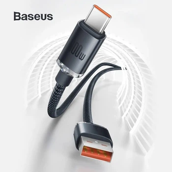 Кабель Baseus Crystal Shine Series USB to Type-C (100Вт, 1.2 метра, быстрая зарядка, мощный) - Черный