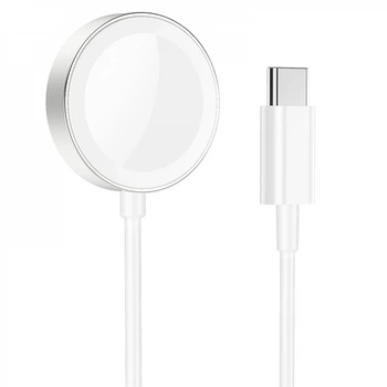 Беспроводное зарядное устройство для Apple Watch 1 /2 /3 /4 /5 /6 /7 /SE Hoco CW39C Wireless charger. White