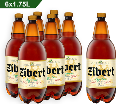 Упаковка пива Zibert світле фільтроване 4.4% 1.75 л х 6 шт (4820193033441)