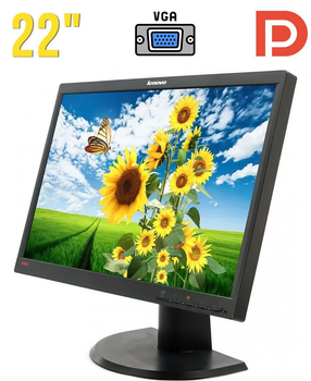 Монитор Б-класс Lenovo ThinkVision L2251pwD / 22" (1680x1050) TN / VGA, DisplayPort, Audio / VESA 100x100 б/у