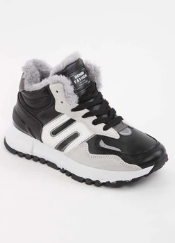 Кроссовки женские Fashion К21 черные зимние 338798_37 (22.5 см)