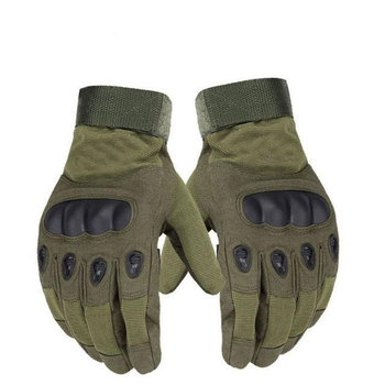 Тактические перчатки полнопалые Oakley L темно-зеленые