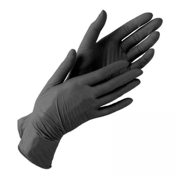 Перчатки нитриловиниловые черные Unex М 100 шт