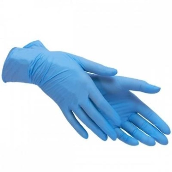Перчатки нитриловые голубые Unex М 100 шт