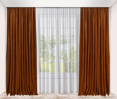 Комплект штор Diamond мікровелюр 200x240 теракотових 2 шт.