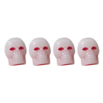 Ковпачки на ніпель Фосфорні Череп Alitek Skull Neon Red, 4 шт (67333)