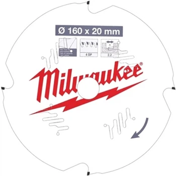 Диск пильный Milwaukee PFTE, Ø160х20х2.2 мм, 4 зуб. (4932471293)