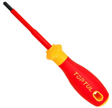 Отвертка шлицевая Toptul изолированная 1000V VDE Pro-Plus Series Combi-Tip PH/FL1 x 80 мм (FYEF0108V4)