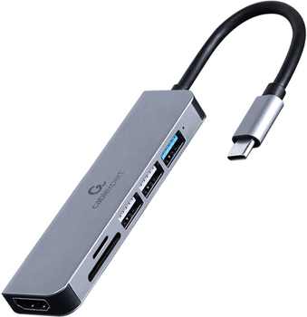 USB-хаб Cablexpert USB-C 6-в-1 (хаб/HDMI/кардридер) (A-CM-COMBO6-02)