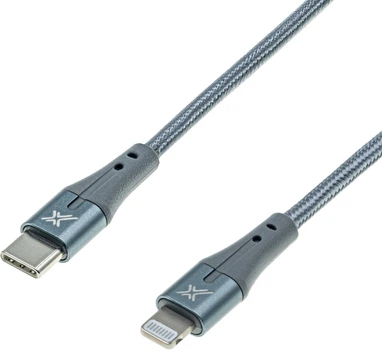 Кабель Grand-X USB Type-C-Lightning сертифицирован MFI 1 м Grey (CL-01)