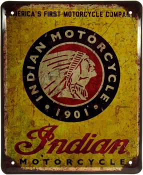 Металева табличка "America's First Motorcycle Company Indian Motorcycle" (ms-103662)
