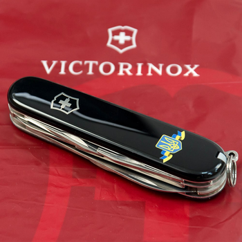 Складной нож Victorinox CLIMBER UKRAINE Герб Украины с лентой 1.3703.3_T1010u