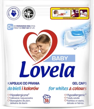 Гіпоалергенні капсули для прання Lovela Baby 0+ для білого та кольорового дитячого одягу і білизни 36 шт