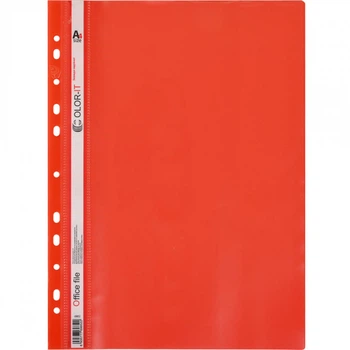 Скоросшиватель А4 пластиковый красный Color арт.69852