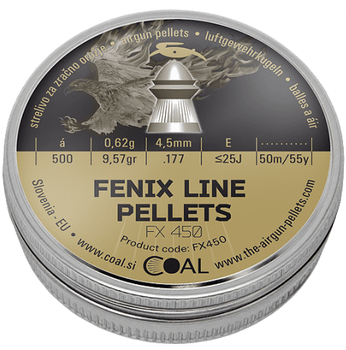 Кулі COAL Fenix Line пневматичні калібр 4.5 мм 0.62 г 500 шт (00-00006505)
