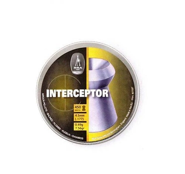 Пули BSA Interceptor пневматические калибр 4.5 мм 0.49 г 450 шт (00-00006590)